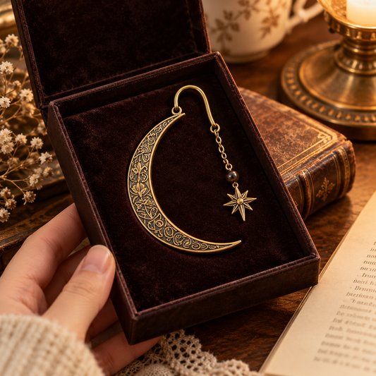 Crescent Moon Metal Bookmark