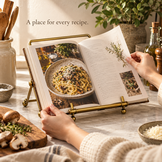 Brass-Tone Open-Frame Book Stand