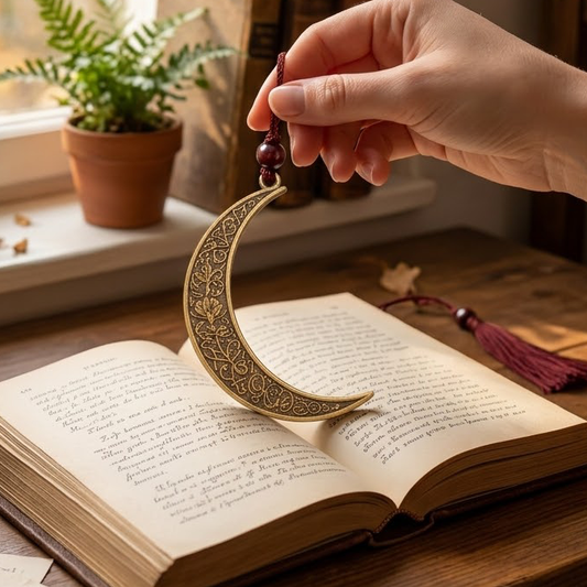 Crescent Moon Metal Bookmark