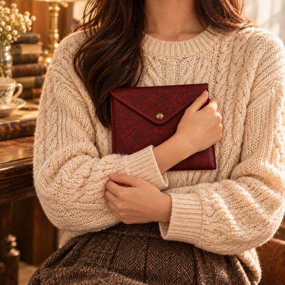 Burgundy Envelope Book Sleeve