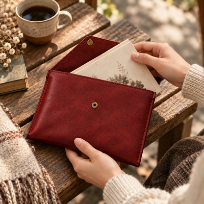 Burgundy Envelope Book Sleeve