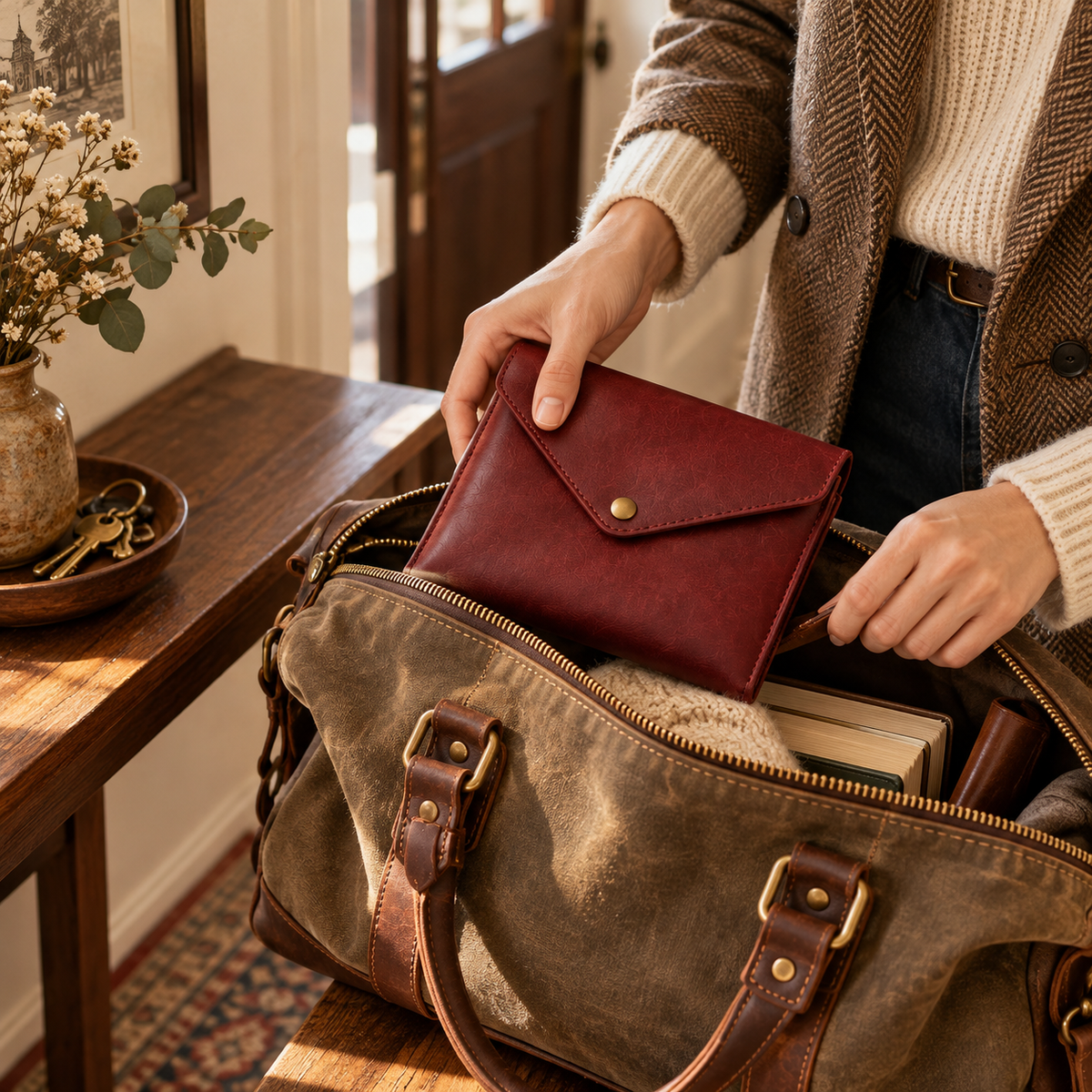 Burgundy Envelope Book Sleeve
