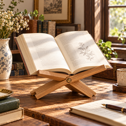 Folding Wooden X-Frame Book Stand