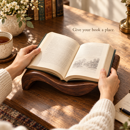 Curved Wooden Reading Book Cradle