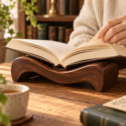 Curved Wooden Reading Book Cradle