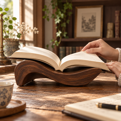 Curved Wooden Reading Book Cradle