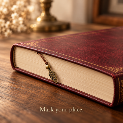 Antique Gold Feather Bookmark
