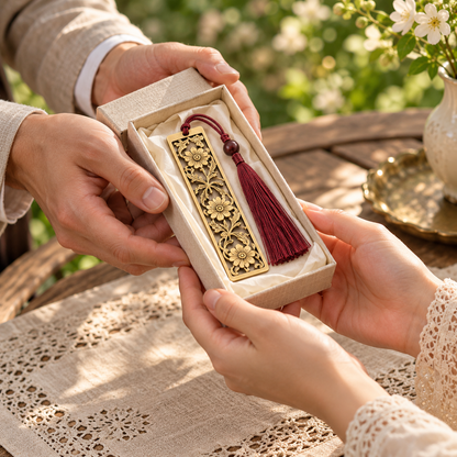 Floral Cutout Tassel Bookmark