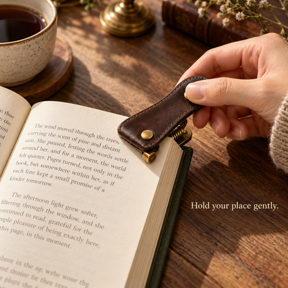 Brown Stitched Page Holder Clip